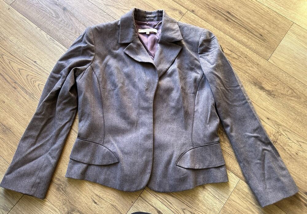 Luca Luca Women Coats & Jackets Blazers Grey Light Purple Wool/Silk Size 46